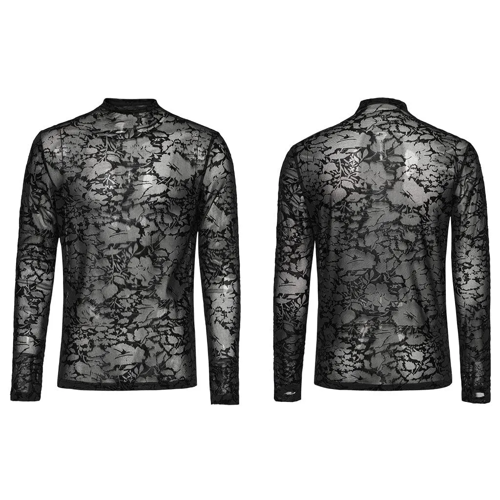 Men's Gothic Sheer Mesh Shirt