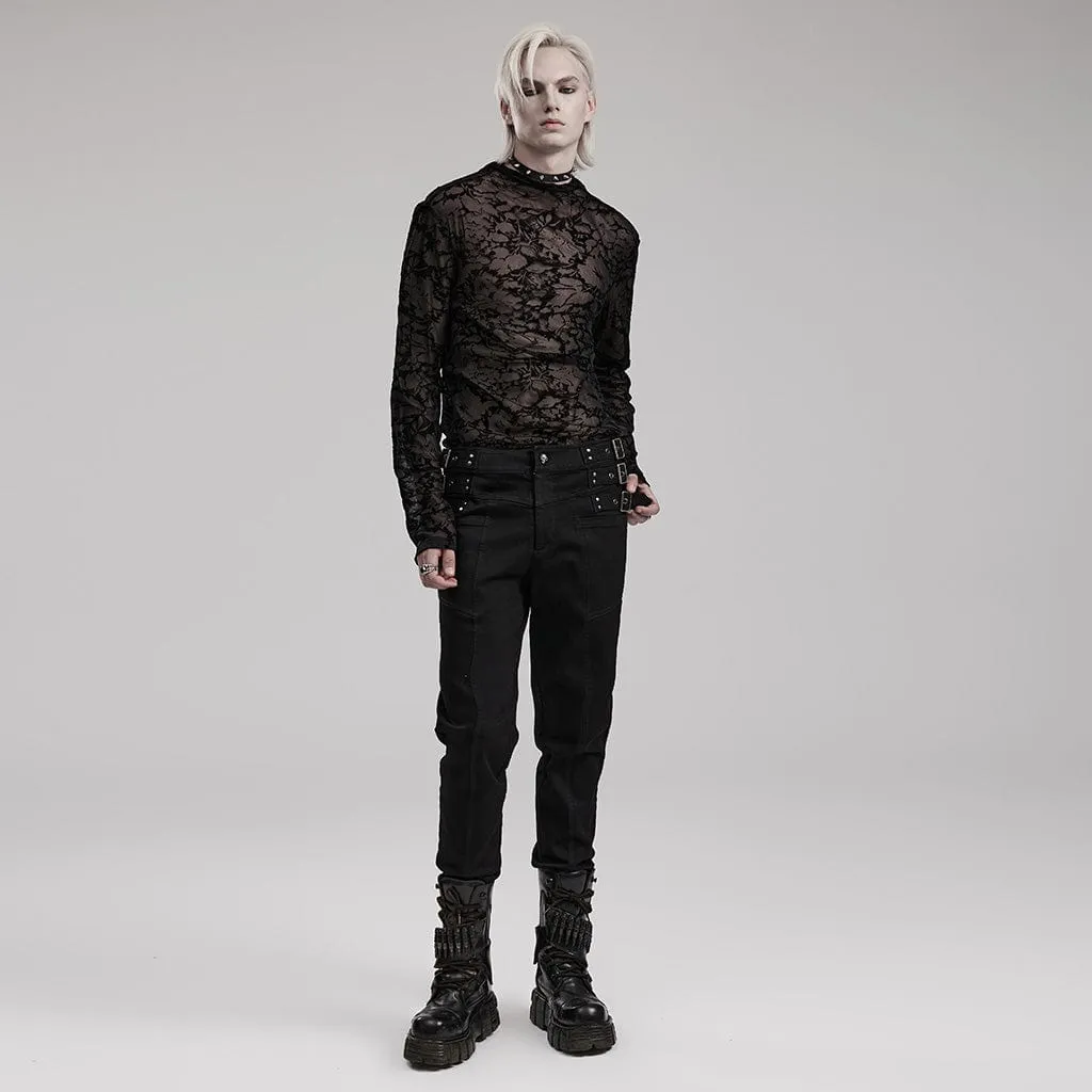 Men's Gothic Sheer Mesh Shirt