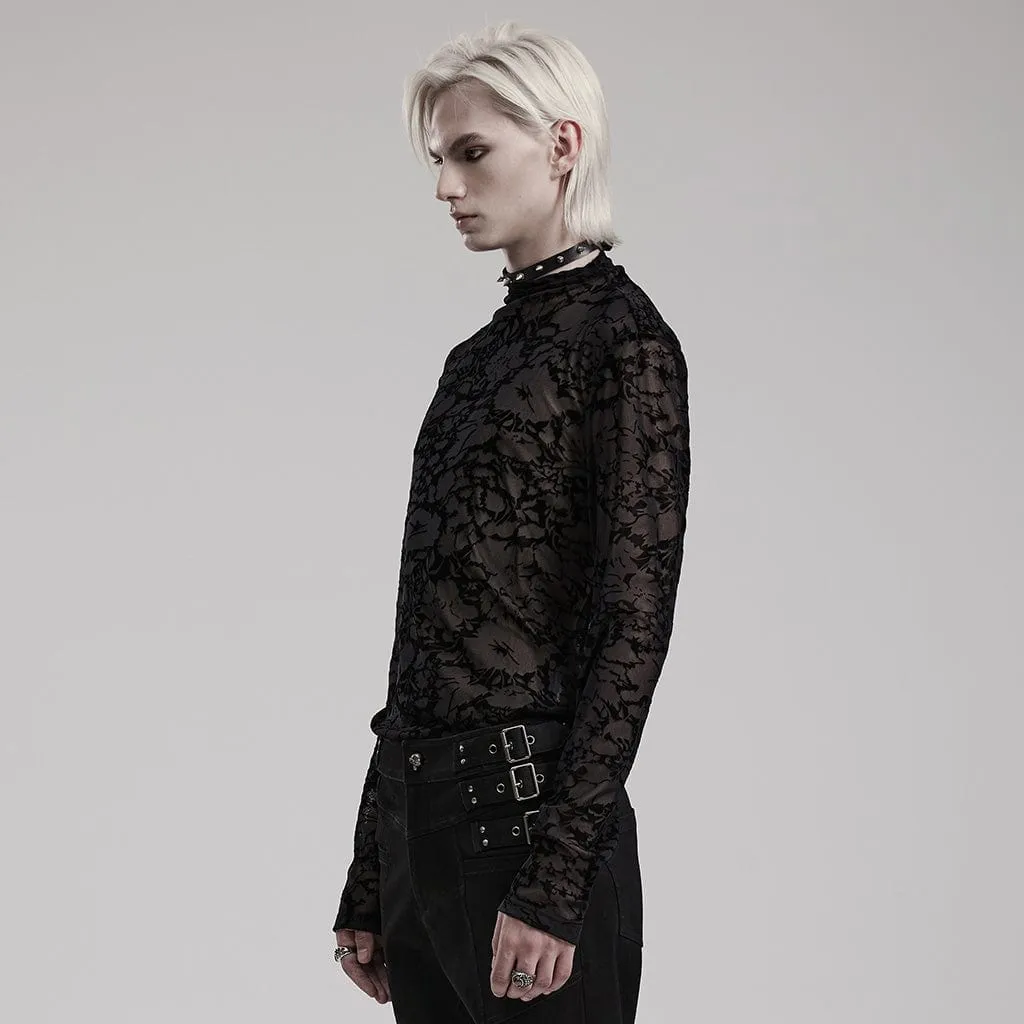 Men's Gothic Sheer Mesh Shirt