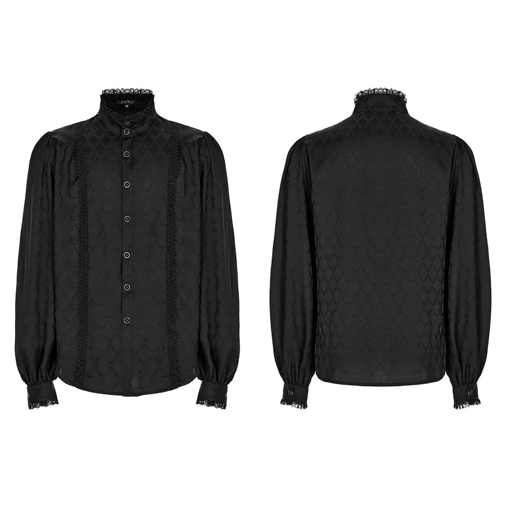 Men's Gothic Stand Collar Puff Sleeved Shirt