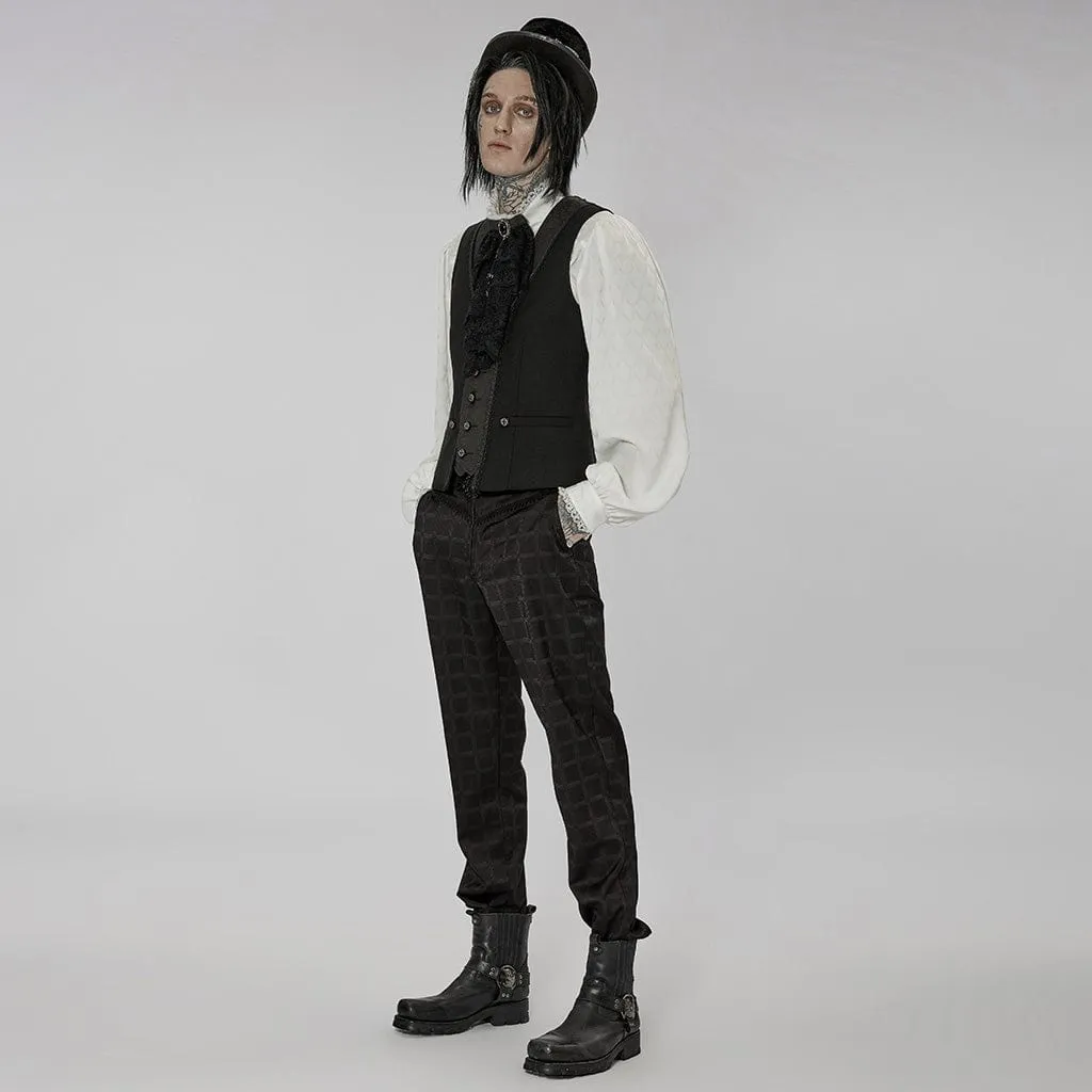 Men's Gothic Stand Collar Puff Sleeved Shirt