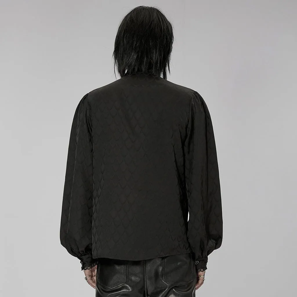 Men's Gothic Stand Collar Puff Sleeved Shirt