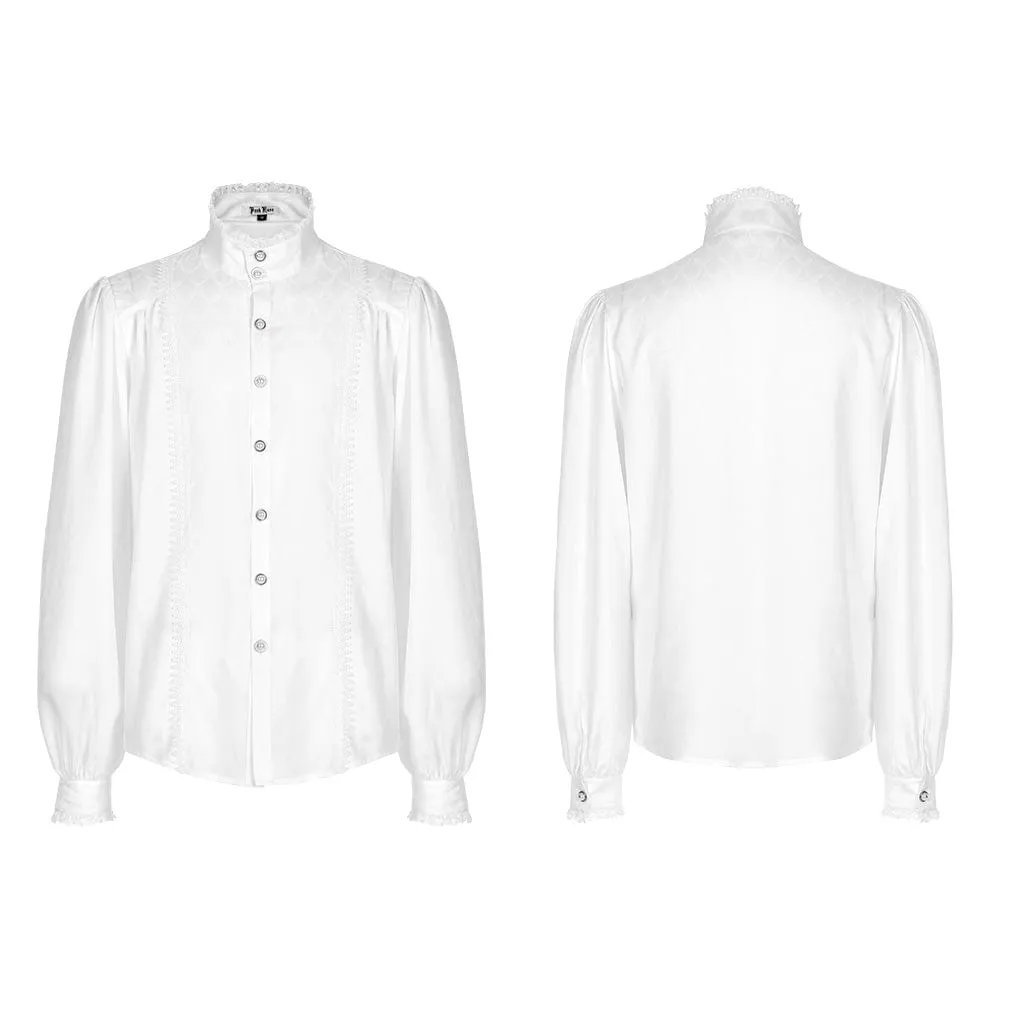 Men's Gothic Stand Collar Puff Sleeved Shirt