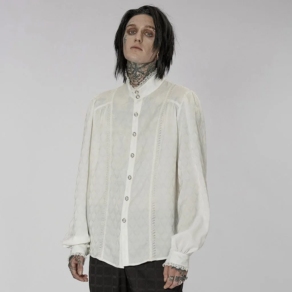 Men's Gothic Stand Collar Puff Sleeved Shirt