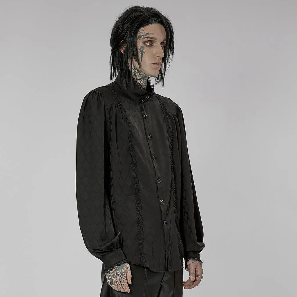 Men's Gothic Stand Collar Puff Sleeved Shirt