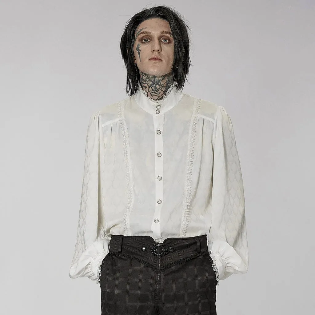 Men's Gothic Stand Collar Puff Sleeved Shirt