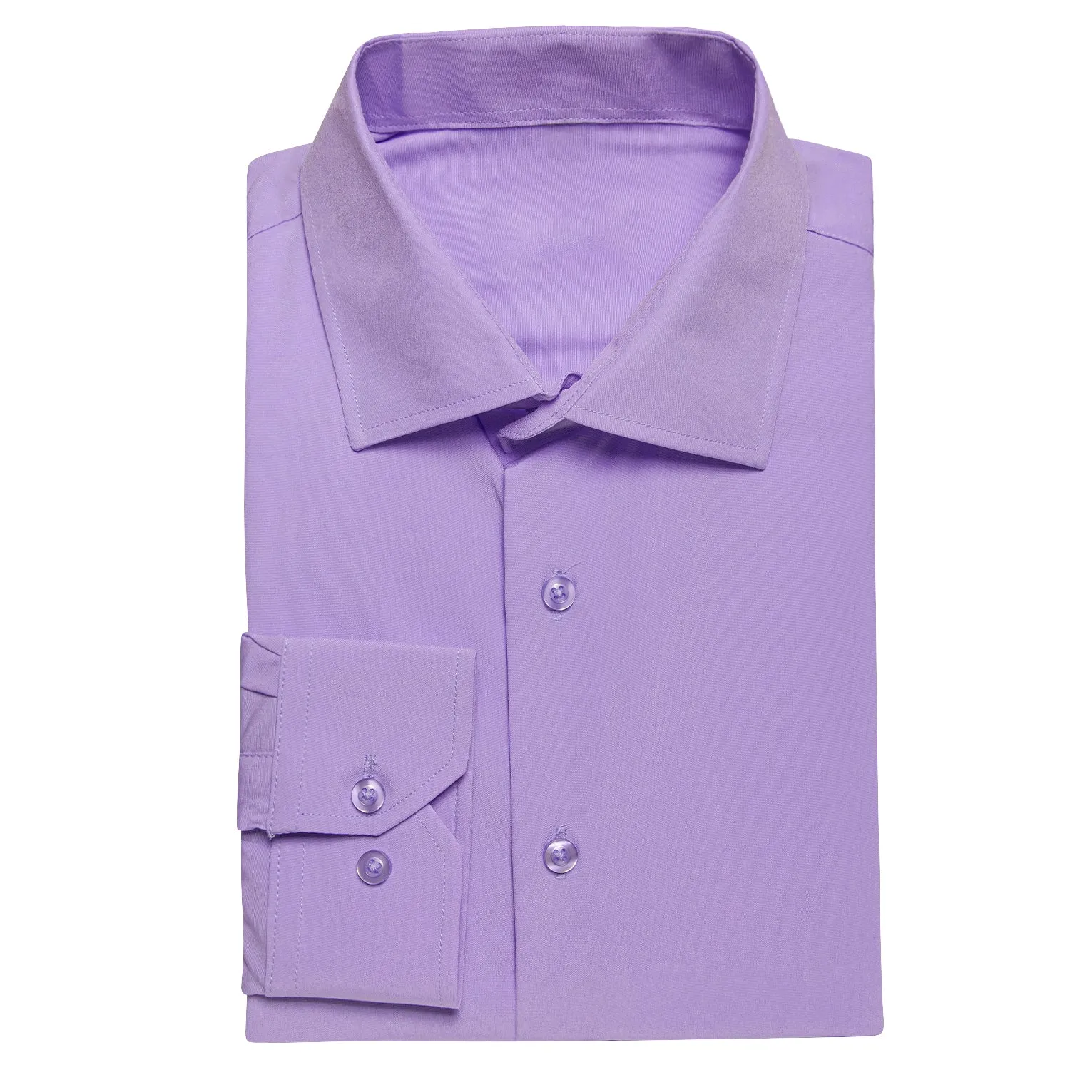 Men's Mauve Solid Formal Silk Long Sleeve Shirt for Wedding and Business