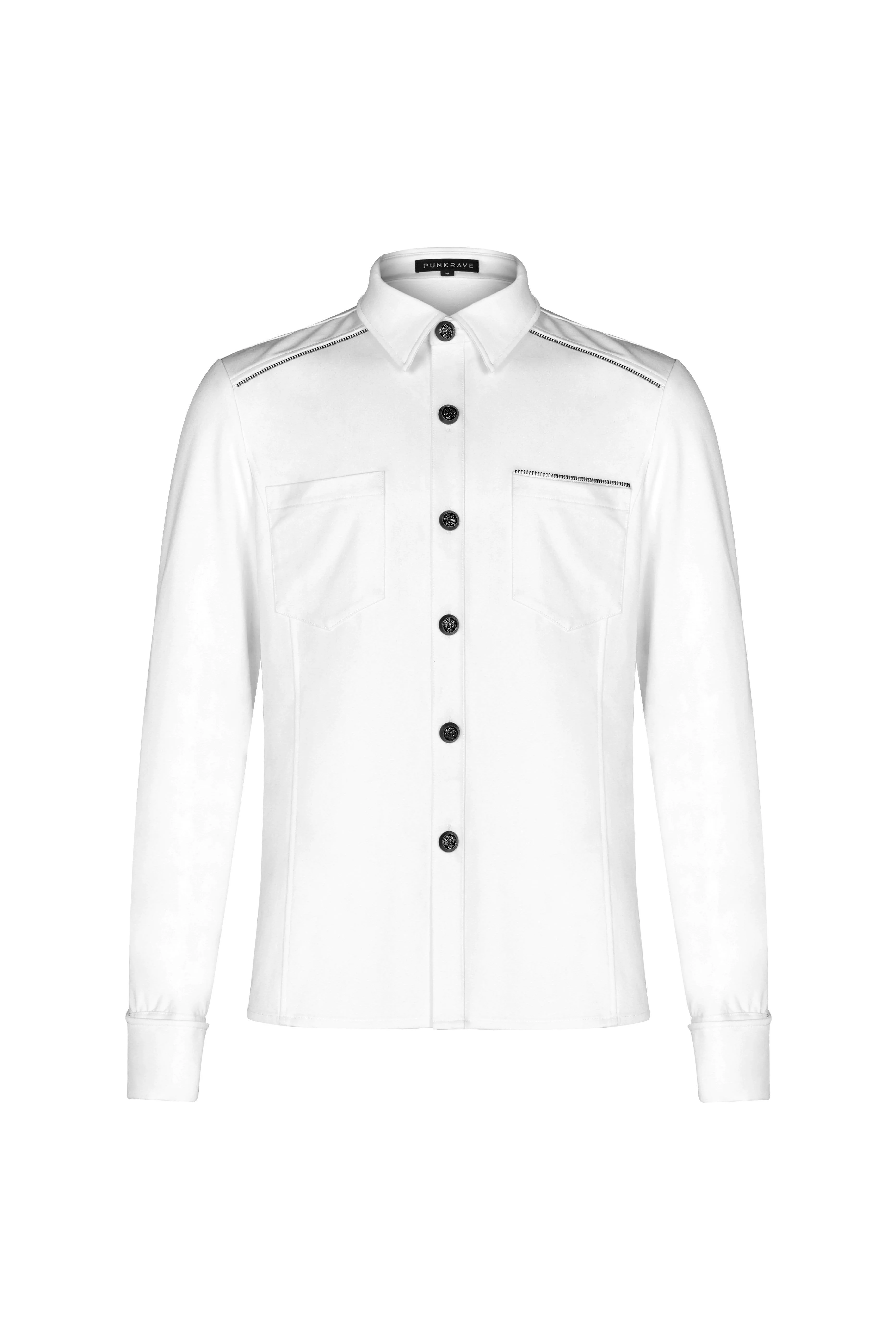 Men's Punk Dress Shirt Black&White