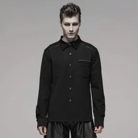 Men's Punk Dress Shirt Black&White