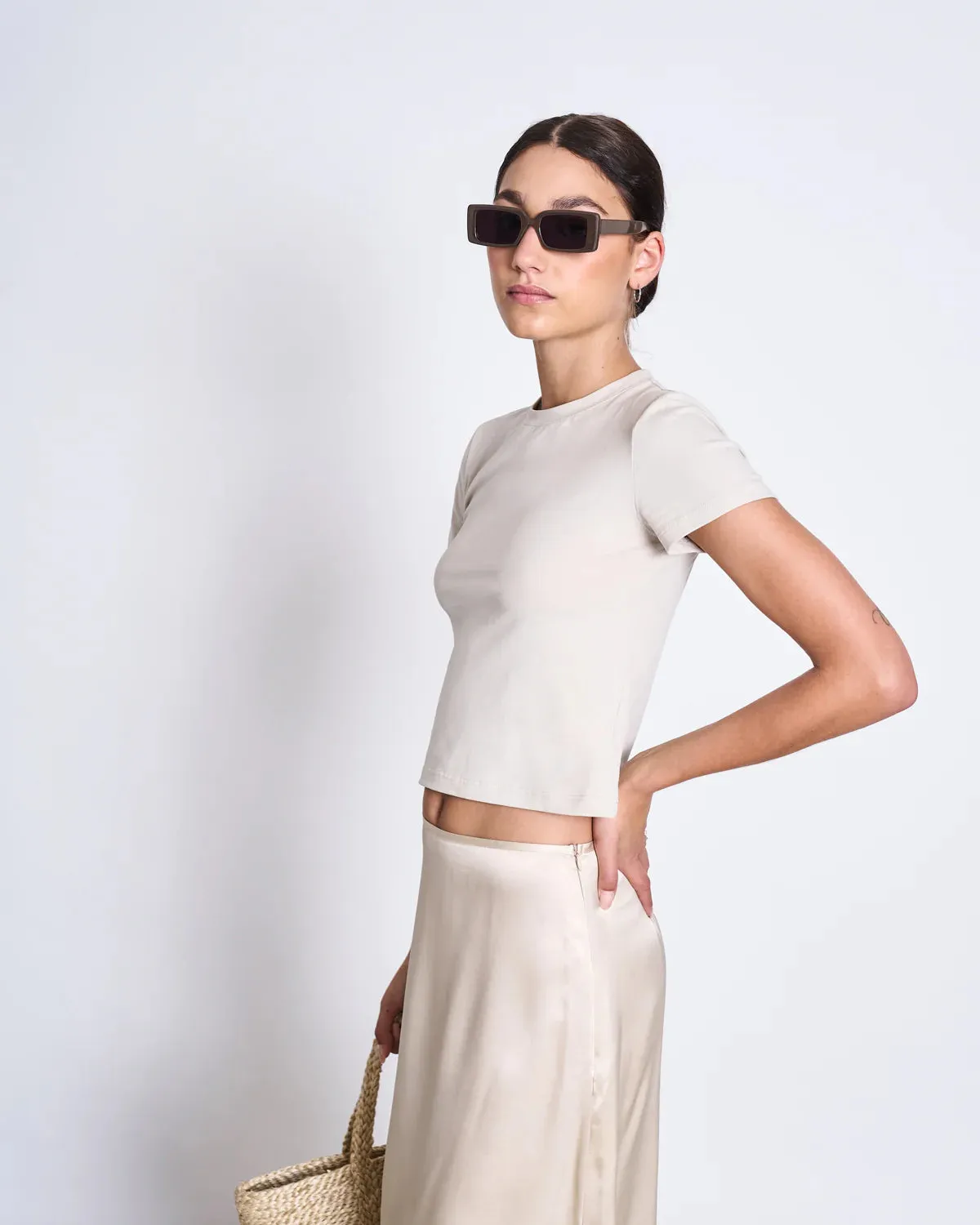 midi skirt - dira - ivory