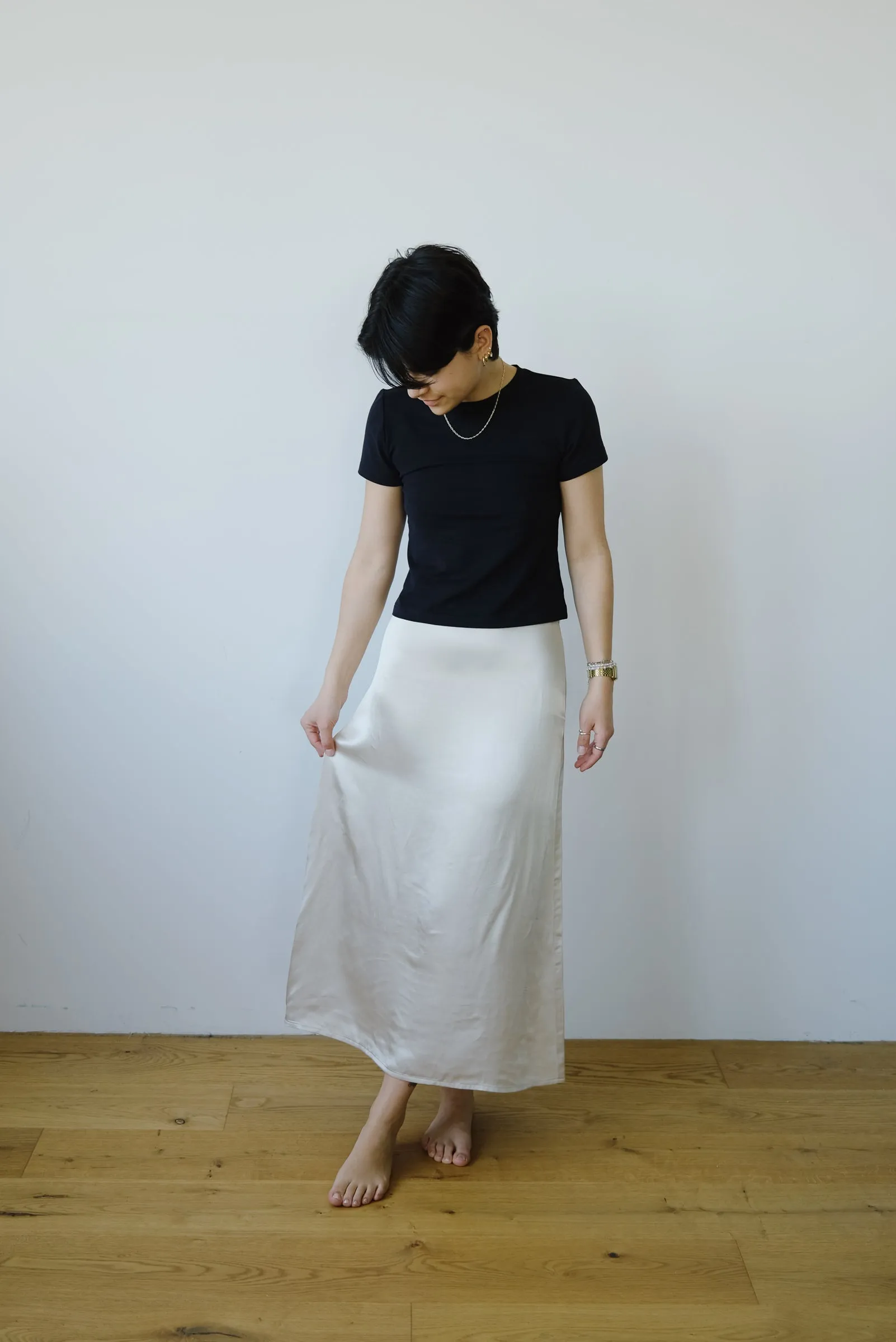 midi skirt - dira - ivory