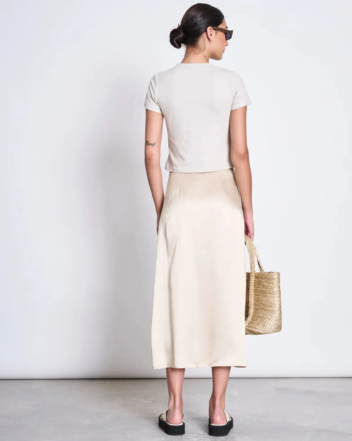 midi skirt - dira - ivory