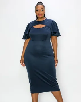 Millie Cutout Flutter Dress | Navy