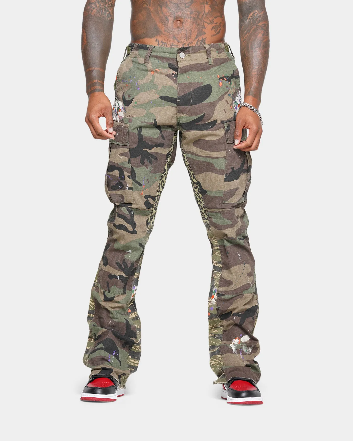 MNML Bootcut Contrast Cargo Pants Camo