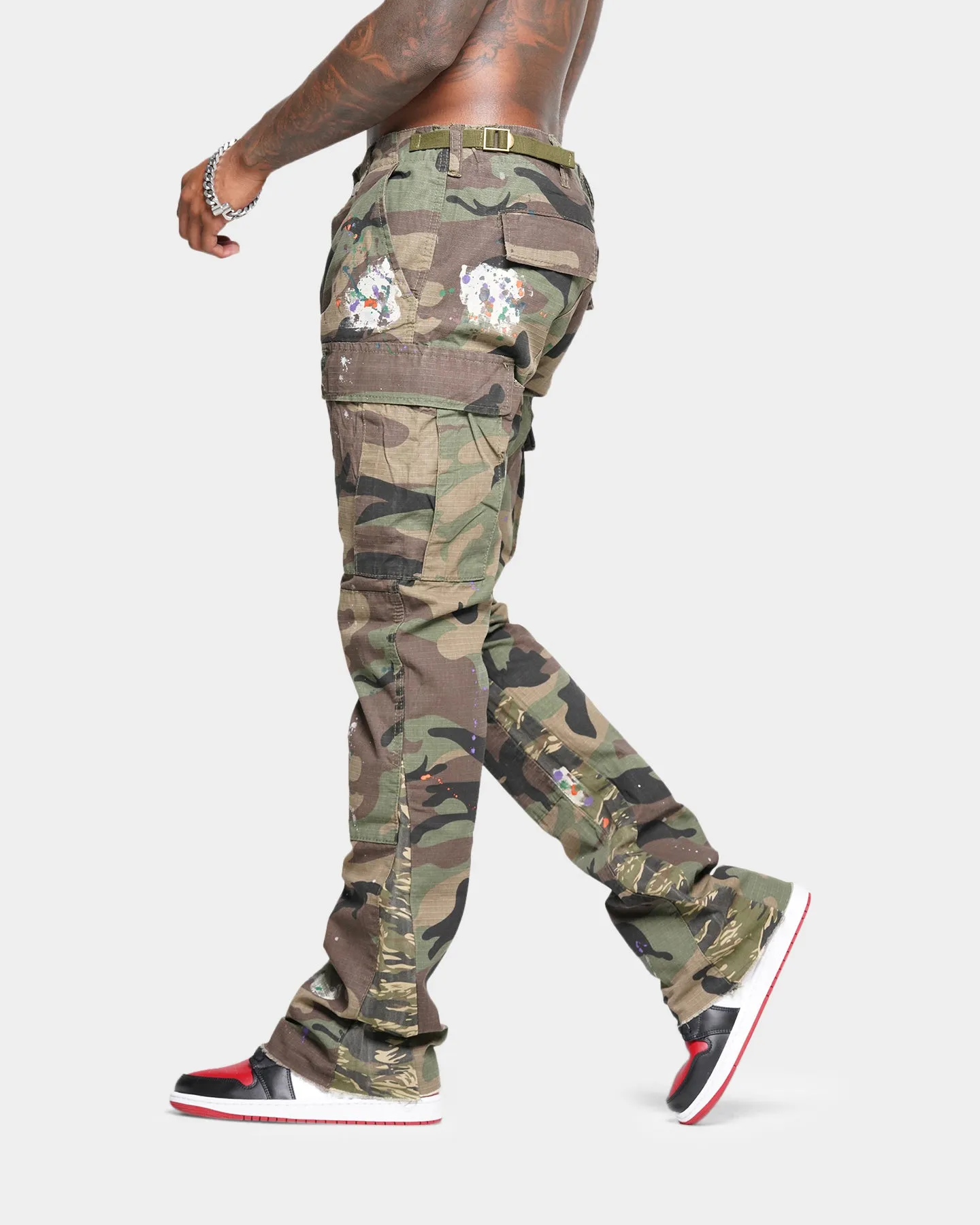 MNML Bootcut Contrast Cargo Pants Camo