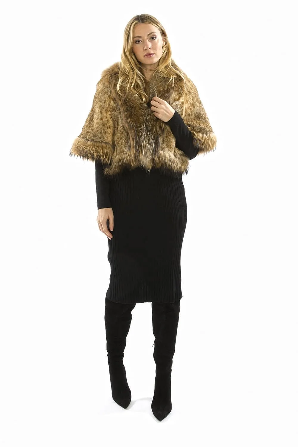 Mocha Fox Fur Cape