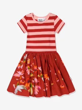 Molo Girls Organic Cotton Striped Flower Dress