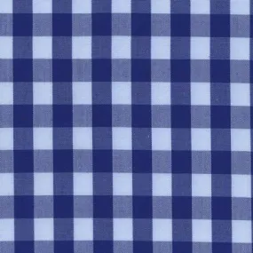 Navy Blue Bold Check Fabric Classic Custom Shirt 50bm50t