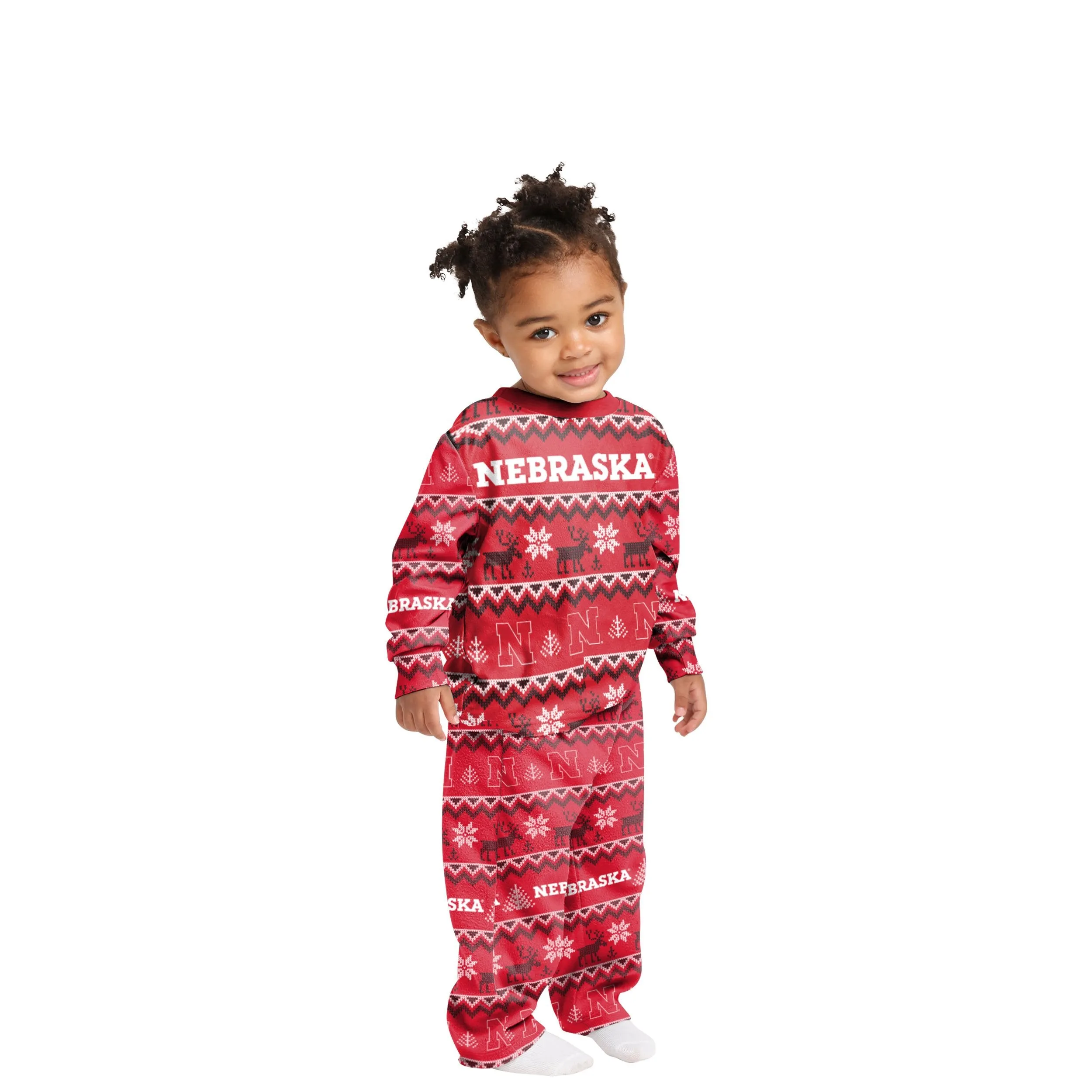 Nebraska Cornhuskers NCAA Ugly Pattern Family Holiday Pajamas