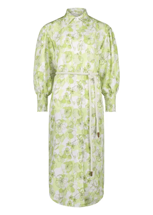 OLI & KUBO - SAMIRA SHIRT DRESS NEON GREEN FLORAL