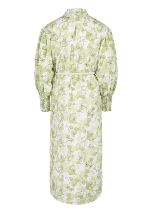 OLI & KUBO - SAMIRA SHIRT DRESS NEON GREEN FLORAL