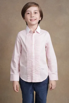 One Friday Kids Boys Soft Pink Full Sleeves Cotton Shirt