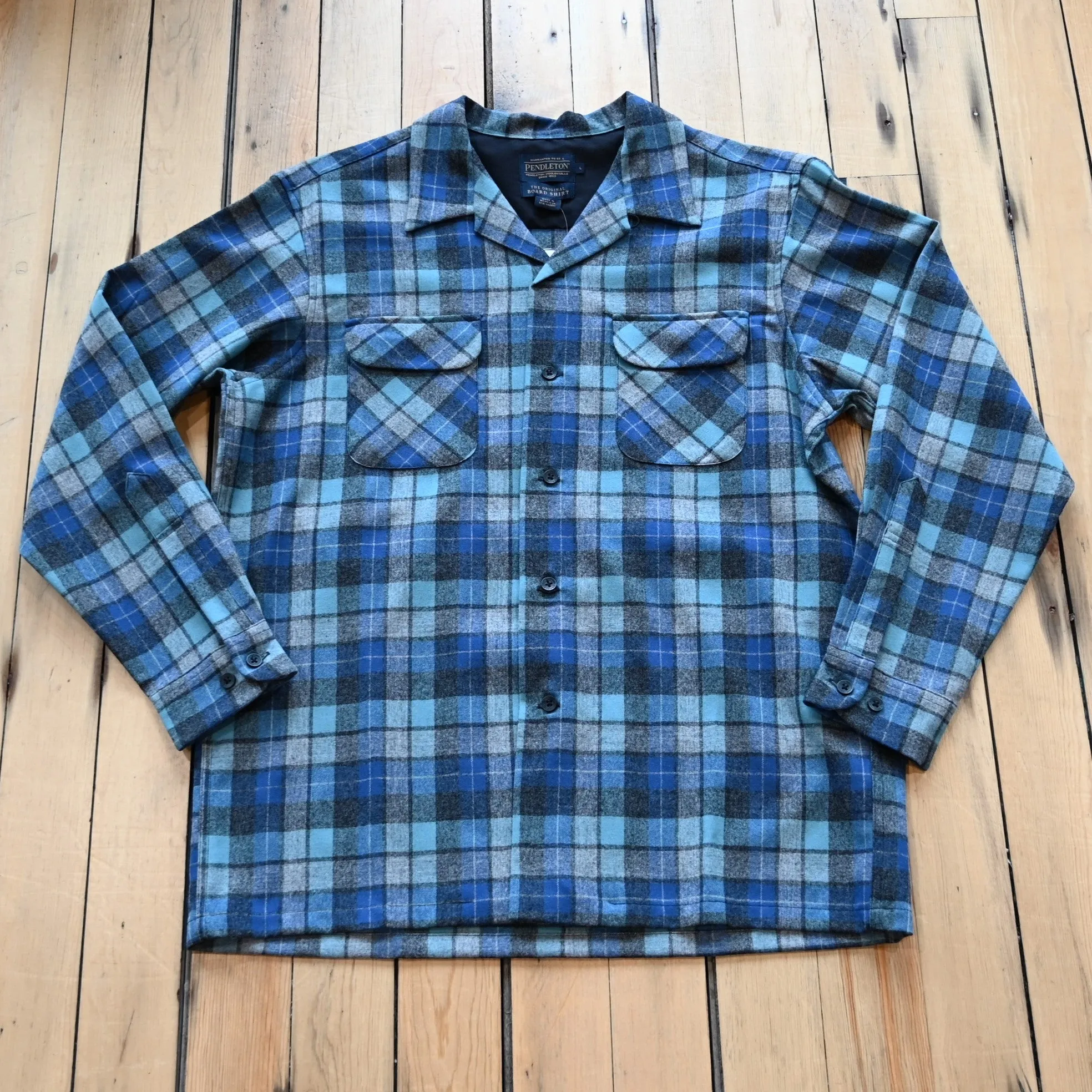 Pendleton Men's Board Shirt in Blue Original Soft Plaid