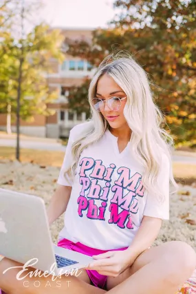 Phi Mu PR Repeating Notch Tee