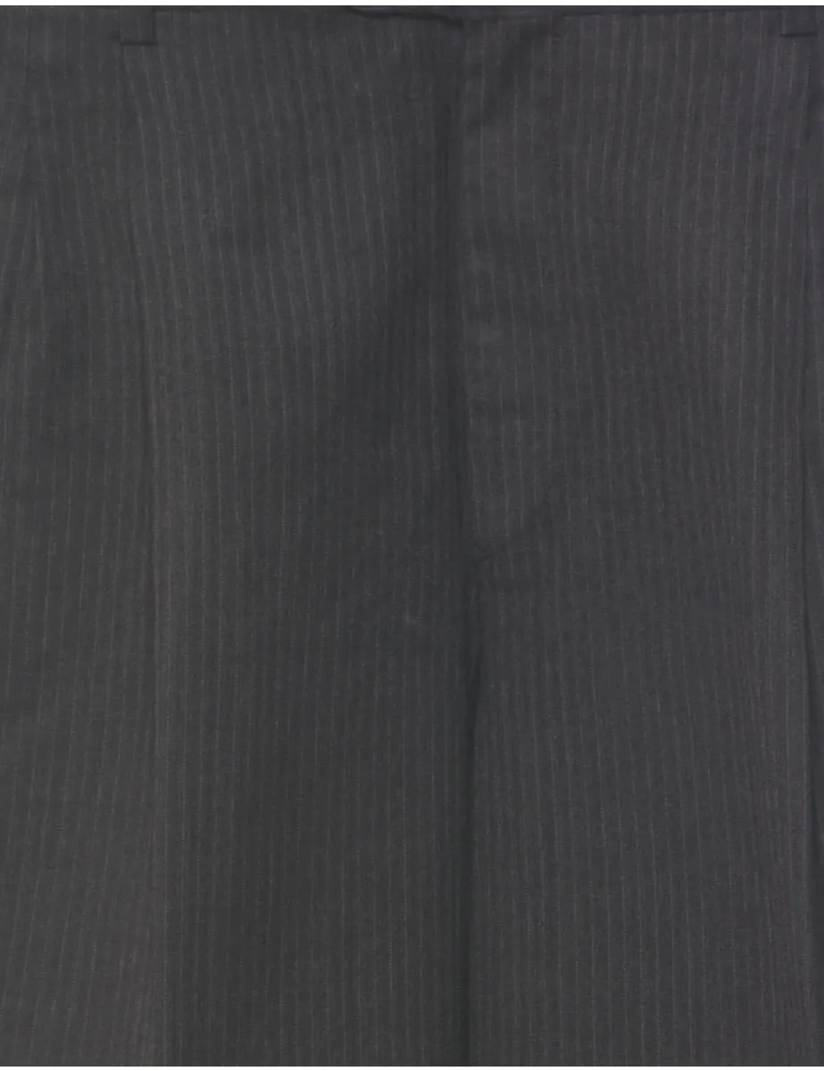 Pinstriped Dark Grey Trousers - W33 L31