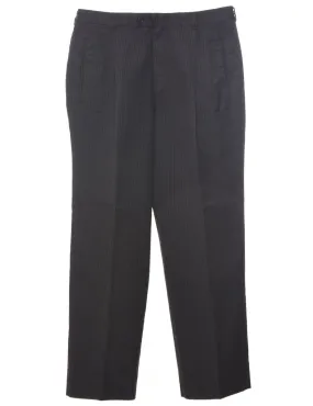 Pinstriped Dark Grey Trousers - W33 L31