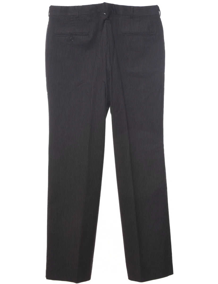 Pinstriped Dark Grey Trousers - W33 L31