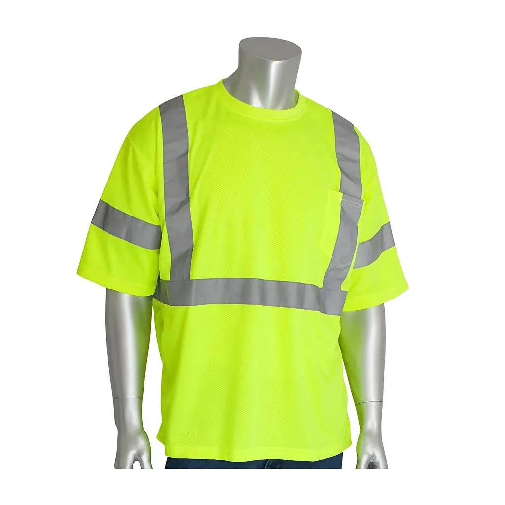 PIP 313-1400-LY/S ANSI Type R Class 3 and CAN/CSA Z96 X-Back Short Sleeve T-Shirt