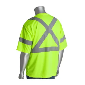 PIP 313-1400-LY/S ANSI Type R Class 3 and CAN/CSA Z96 X-Back Short Sleeve T-Shirt