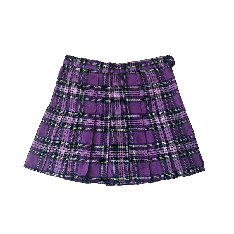 Plaid pleated skirt KF90410