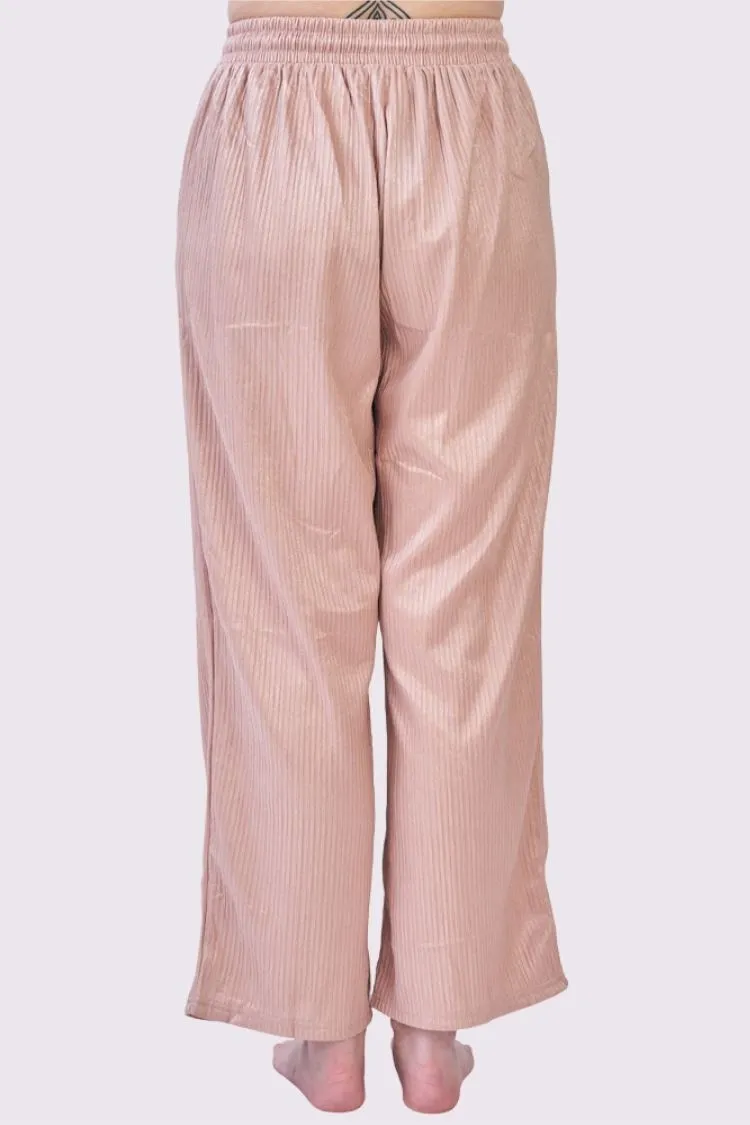 Plain Pleated Drawstring Waistband Trousers