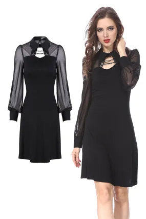 Punk Black spider neck dress DW159