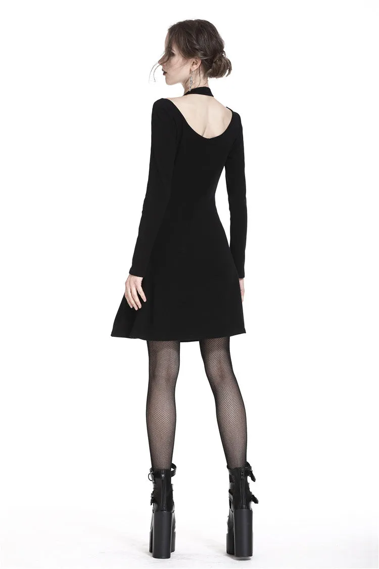 Punk crossed neckline sexy midi dress DW238