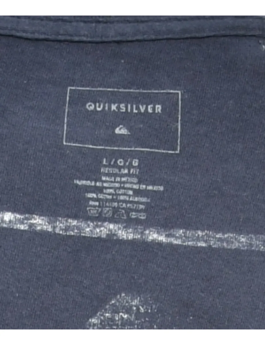 Quiksilver Navy Printed T-shirt - L