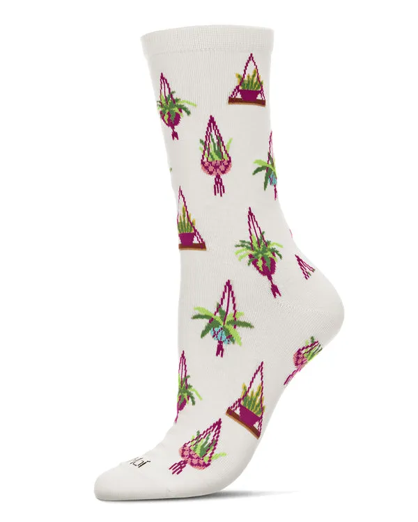 "Hanging Plant" Crew Bamboo Socks by Me Moí