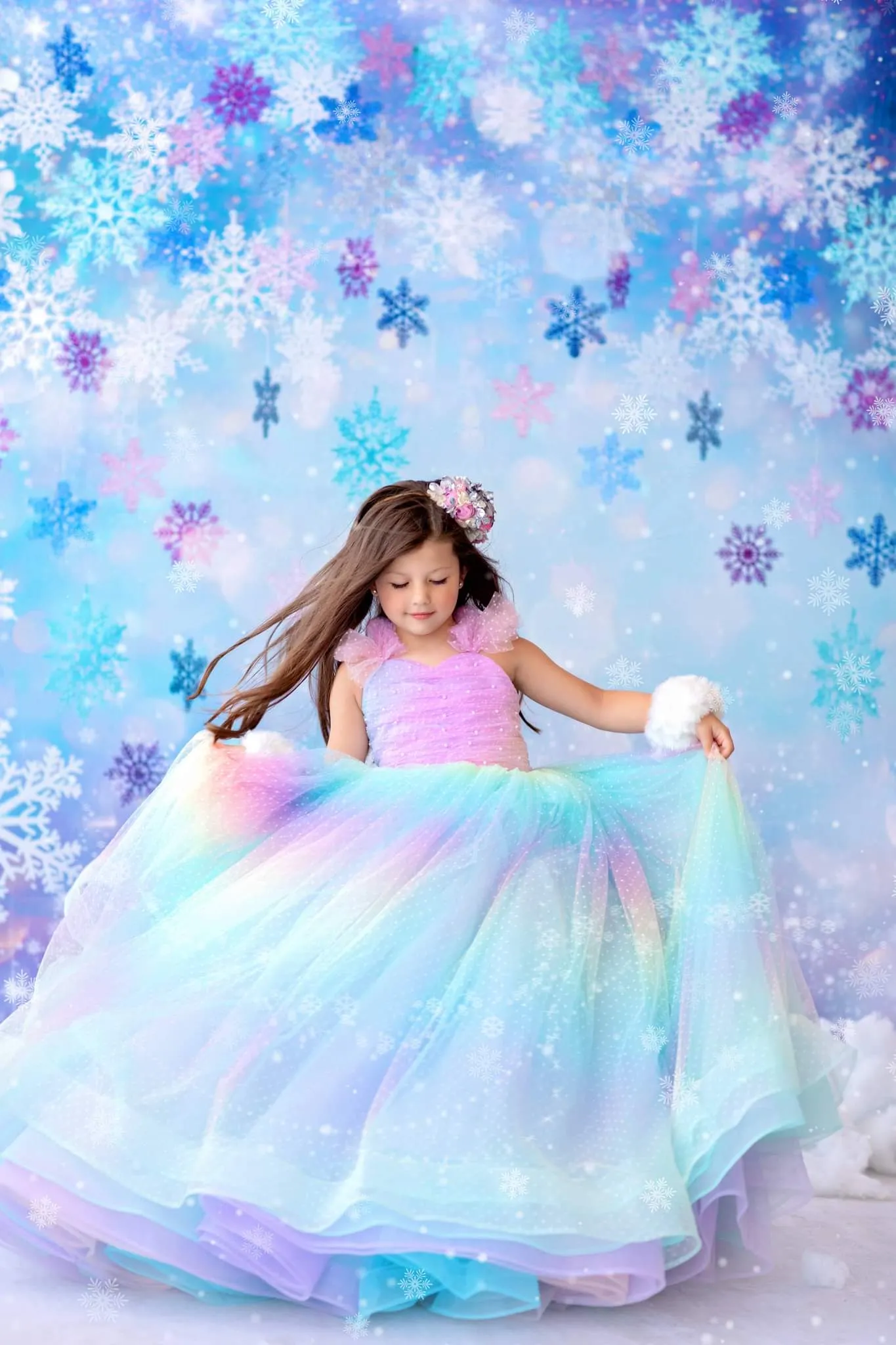 "Ombre Rainbow Dream" Floor Length Dress (5 Year-Petite 6 Year)