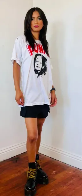 Ragtofab distress t-shirt with “Vivian Westwood” “Punk”printed face