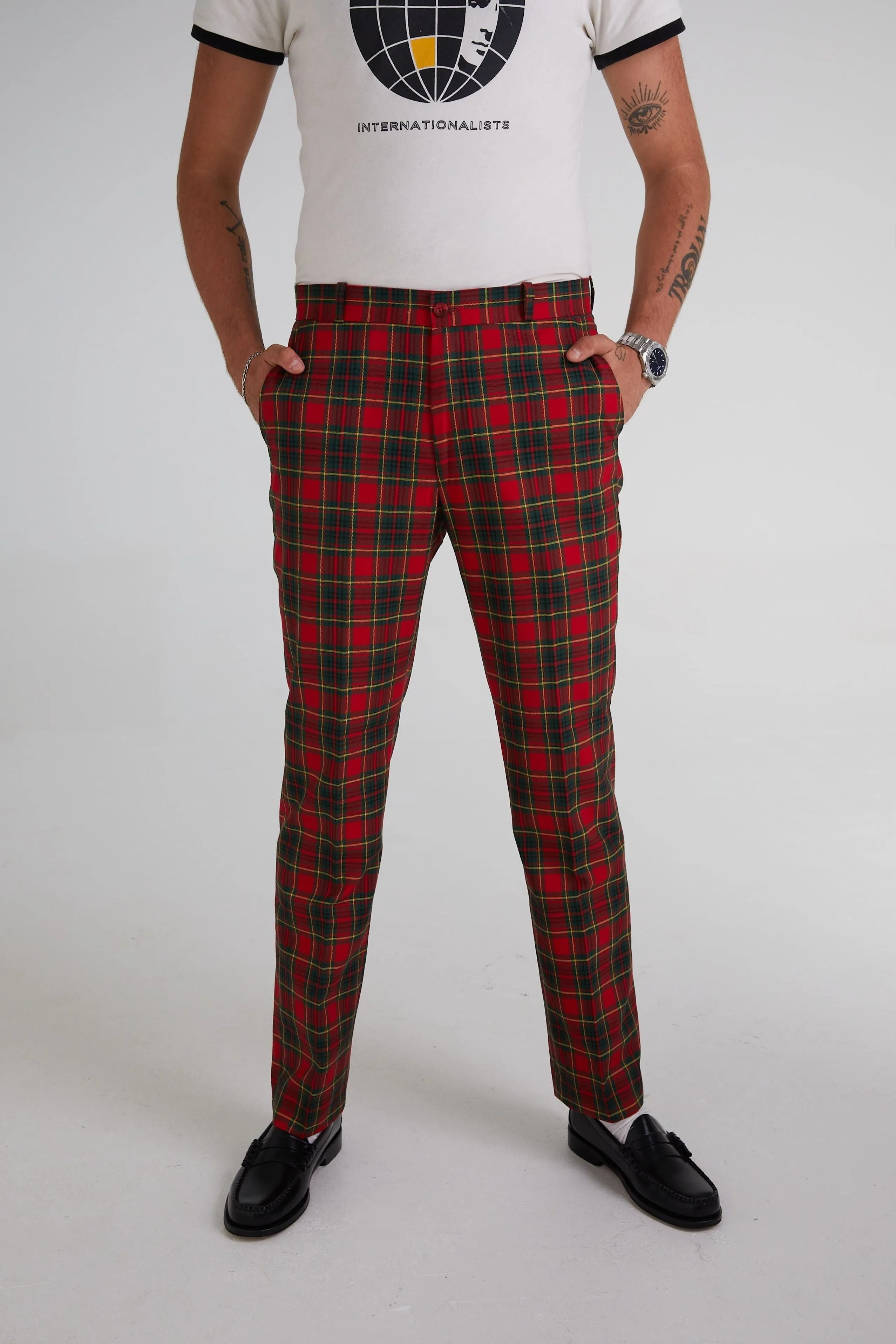 Relco - Sta Press Red Tartan - Trousers