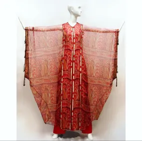 Reserved Thea Porter Red Sequin Chiffon Caftan