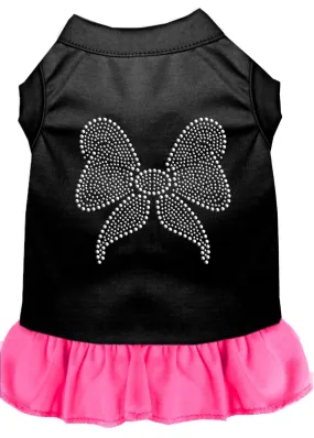 Rhinestone Bow Dress Black With Bright Pink Xxl (18)