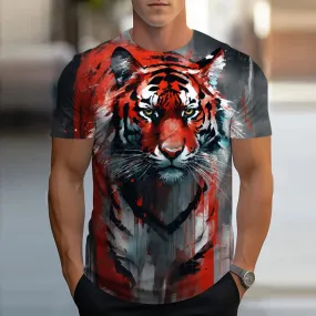 S-6xl Printed T Short Sleeve Casual Streetwear.