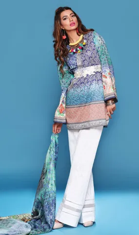 Sapphire Lawn Collection 2016 – Eid Edition –  Monochromatic damask A