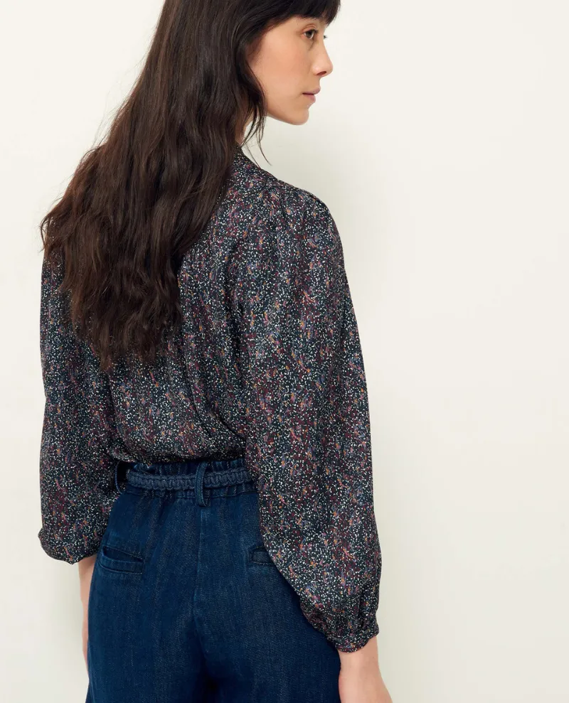 Sessun Leonce Records Navy Floral Shirt