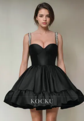 Sexy & Morden Spaghetti Straps A-Line Satin Party Homecoming Dress