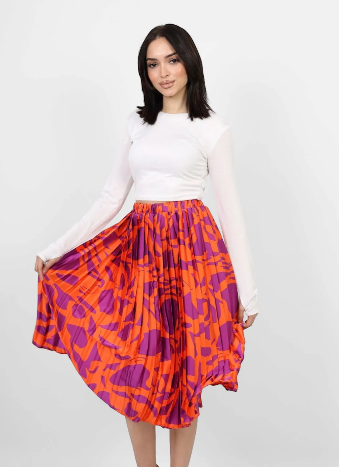 Silk pleated Skirt