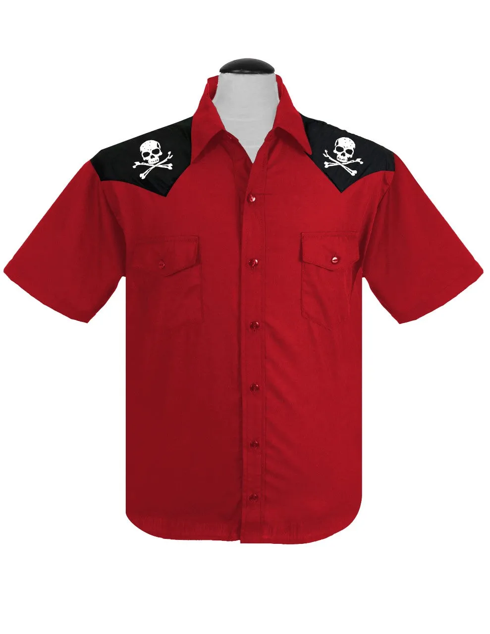 Skull & Bones Western in Red/Black